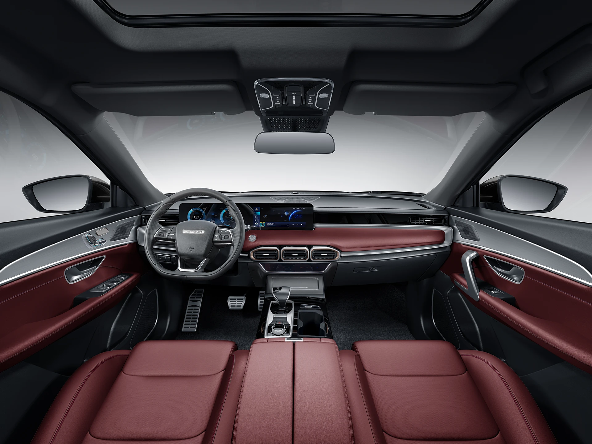 Wide view of the Jetour X70 Plus cabin